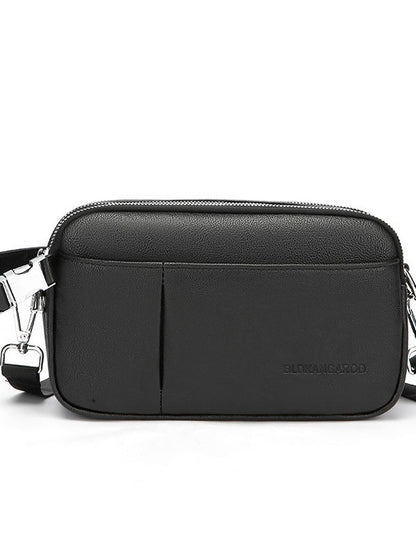 Men's Genuine Leather Texture Crossbody Bag — Large Capacity Shoulder Bag