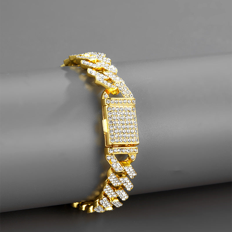 12mm Iced-Out Cuban-Link Chain & Bracelet Collection