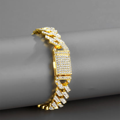 12mm Iced-Out Cuban-Link Chain & Bracelet Collection