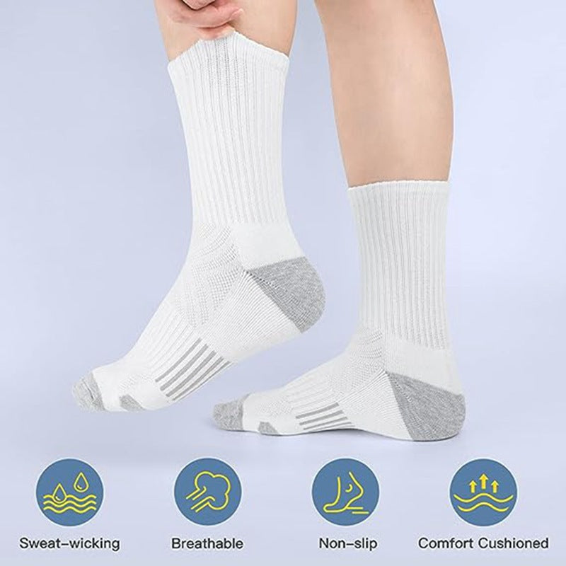 Men's Cushioned Athletic Crew Socks — 6-Pack, Sizes 6–13