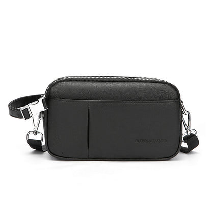 Men's Genuine Leather Texture Crossbody Bag — Large Capacity Shoulder Bag