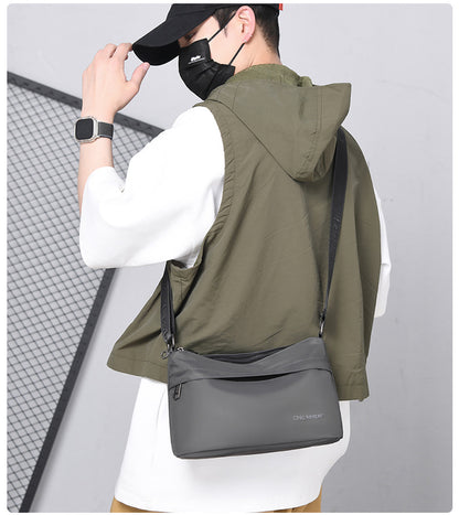 Men's Multi-Layer Crossbody Bag — Water-Repellent Shoulder Bag