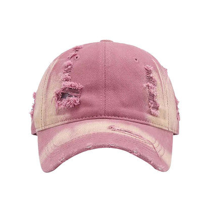 Vintage Gradient Ripped-Denim Baseball Cap