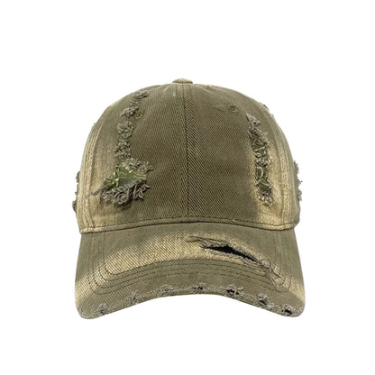 Vintage Gradient Ripped-Denim Baseball Cap