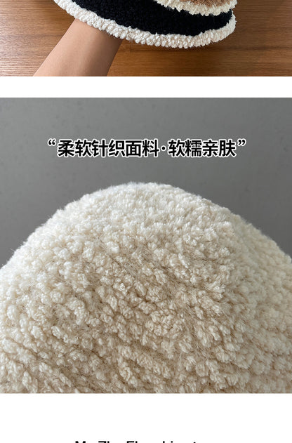 Women's French-Style Plush Knit Bucket Hat