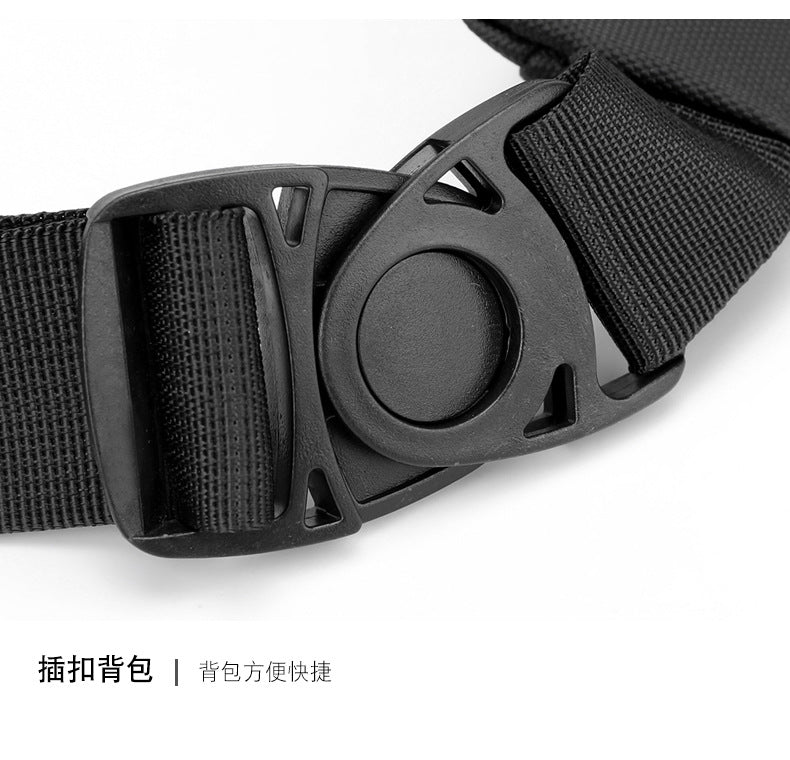 Men's Black Streetwear Crossbody Chest Bag