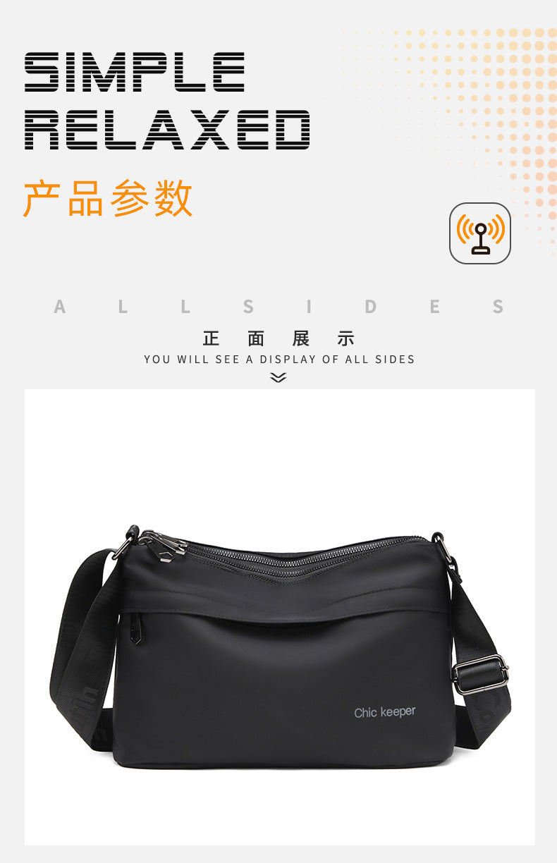 Men's Multi-Layer Crossbody Bag — Water-Repellent Shoulder Bag