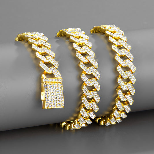 12mm Iced-Out Cuban-Link Chain & Bracelet Collection