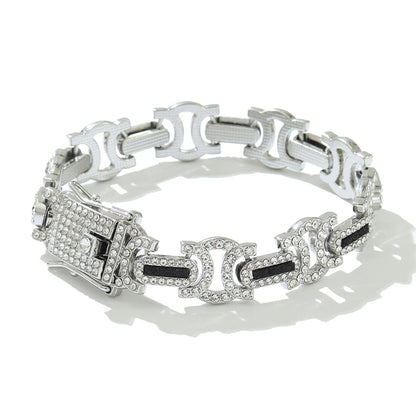 Geometric Iced-Out Cuban Chain & Bracelet Set