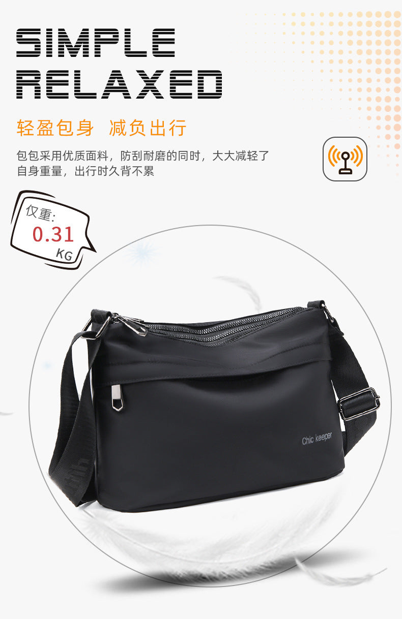 Men's Multi-Layer Crossbody Bag — Water-Repellent Shoulder Bag