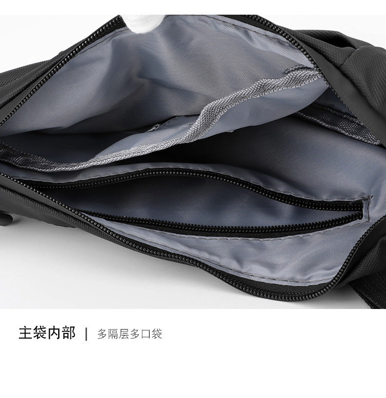 Men's Black Streetwear Crossbody Chest Bag