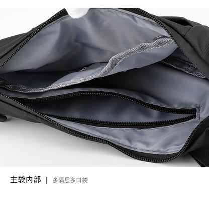 Men's Black Streetwear Crossbody Chest Bag