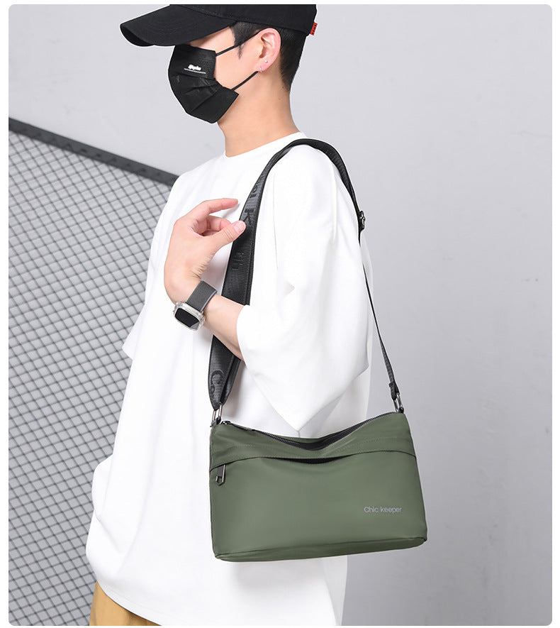 Men's Multi-Layer Crossbody Bag — Water-Repellent Shoulder Bag