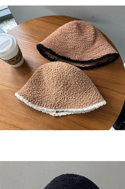 Women's French-Style Plush Knit Bucket Hat