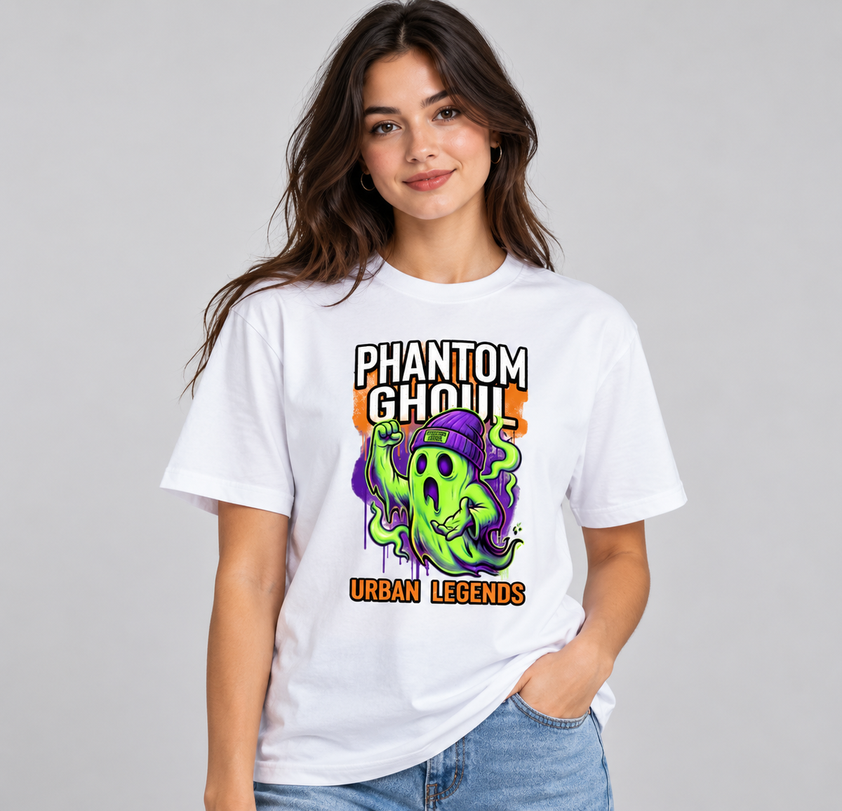 Phantom Ghouls Urban Legends Graphic Drop Shoulder Tee