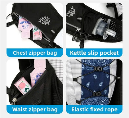 Outdoor Hiking Backpack Ultralight Women Men Running Race Hydration Vest Marathon Running Bicycle Bag for Travel Cycling Camping