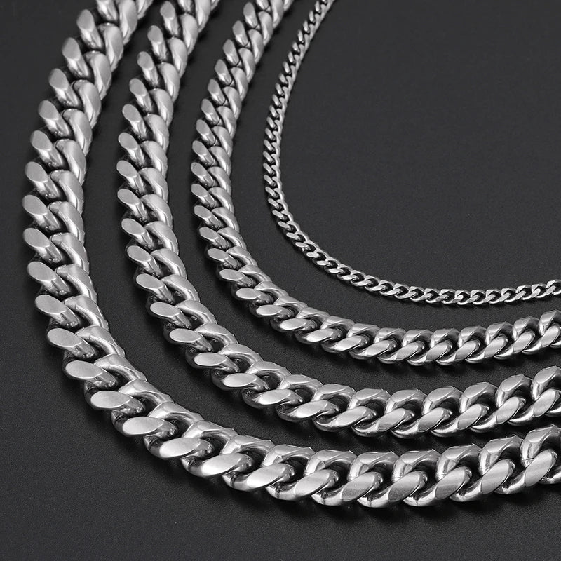 Classic Edge Stainless Steel Cuban Link Chain