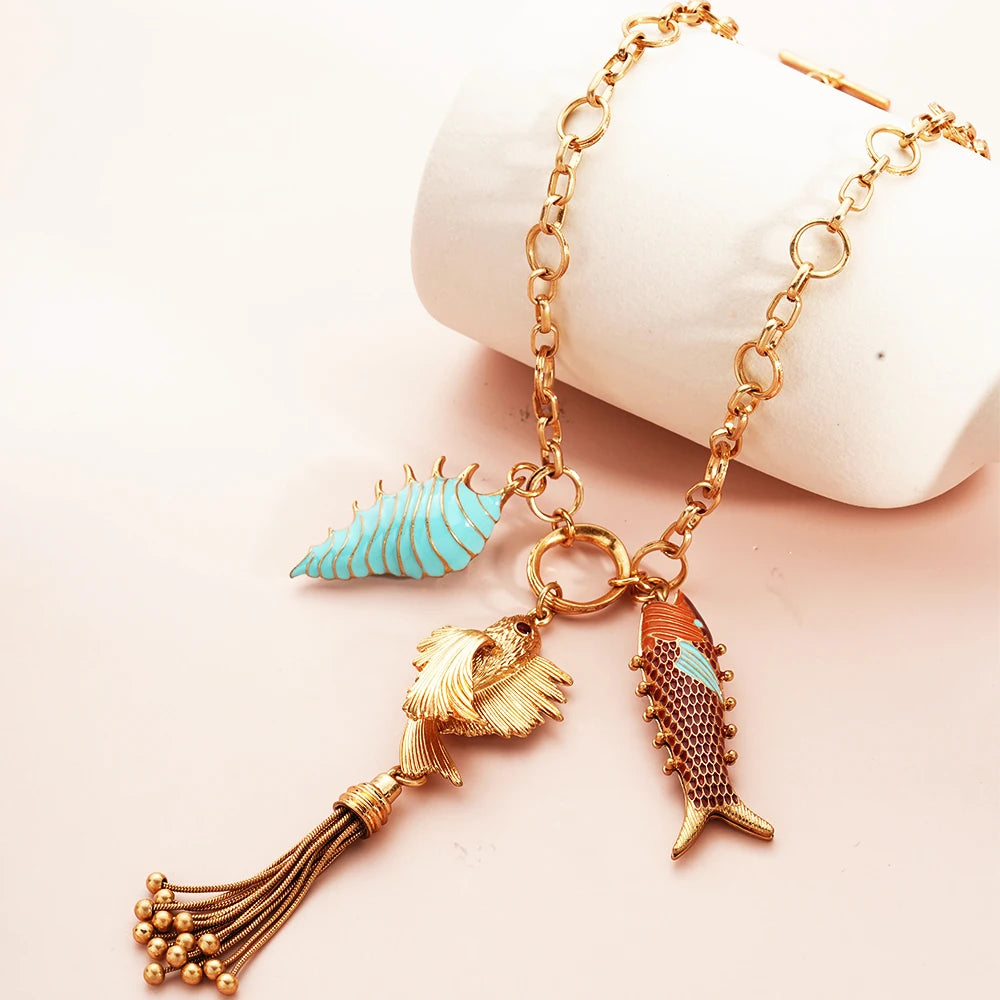 Ocean Muse Bohemian Marine Pendant Necklace