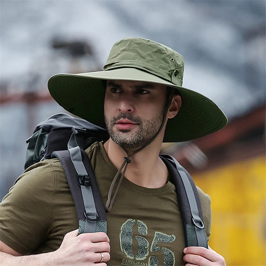 Men's UPF 50+ Waterproof Wide-Brim Boonie Hat