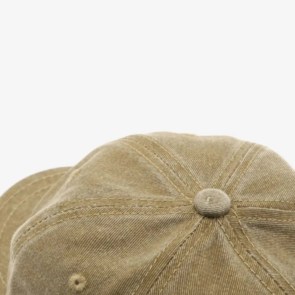 Vintage Washed-Cotton Short-Brim Dad Hat