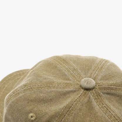 Vintage Washed-Cotton Short-Brim Dad Hat
