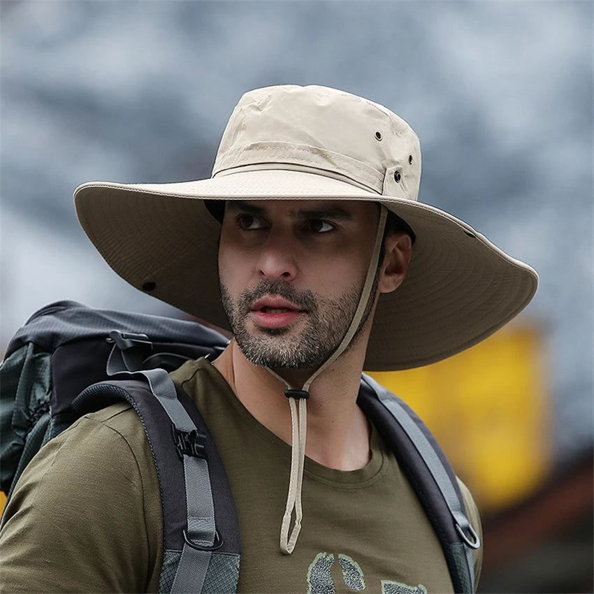 Men's UPF 50+ Waterproof Wide-Brim Boonie Hat