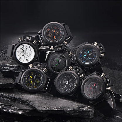 Men Genuine XINEW Brand Watches Students Boys Fashion Casual Rubber Band Simple Sports Date Quartz Watch Black Reloj Hombre 2024