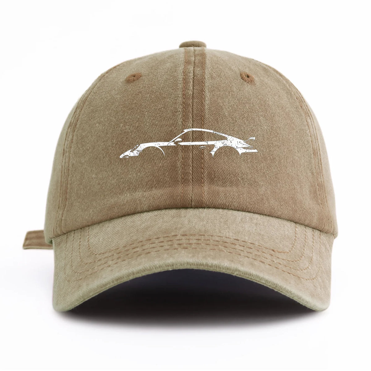 Retro Sports-Car Outline Washed-Cotton Dad Hat