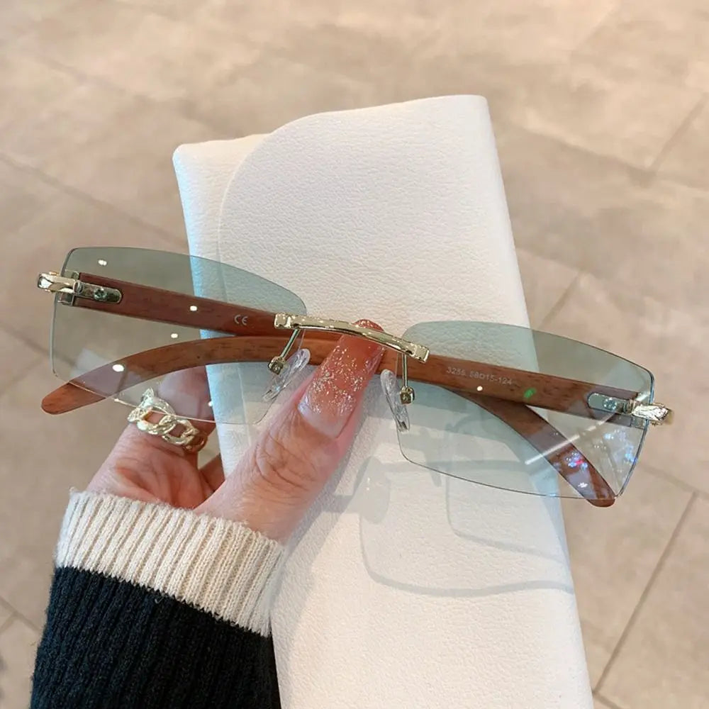 UV400 Punk Sunglasses Fashion Gradient Frameless Eyewear Rectangle Sun Glasses for Women & Men