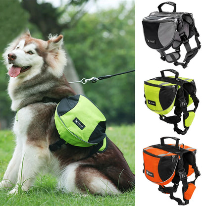 Outdoor Travel Big Dog Self Knapsack Bags Reflective Pet Snack Bag Harness for Medium Large Dogs Husky Bulldog mascotas Supplies