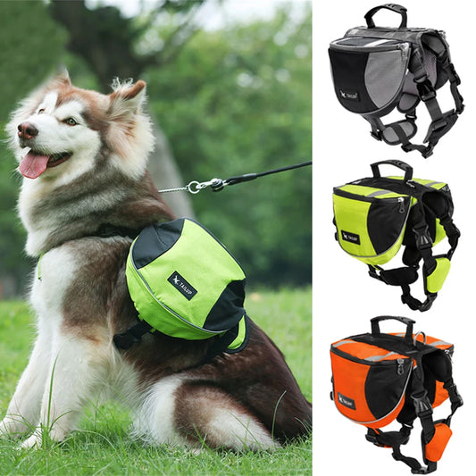 Outdoor Travel Big Dog Self Knapsack Bags Reflective Pet Snack Bag Harness for Medium Large Dogs Husky Bulldog mascotas Supplies