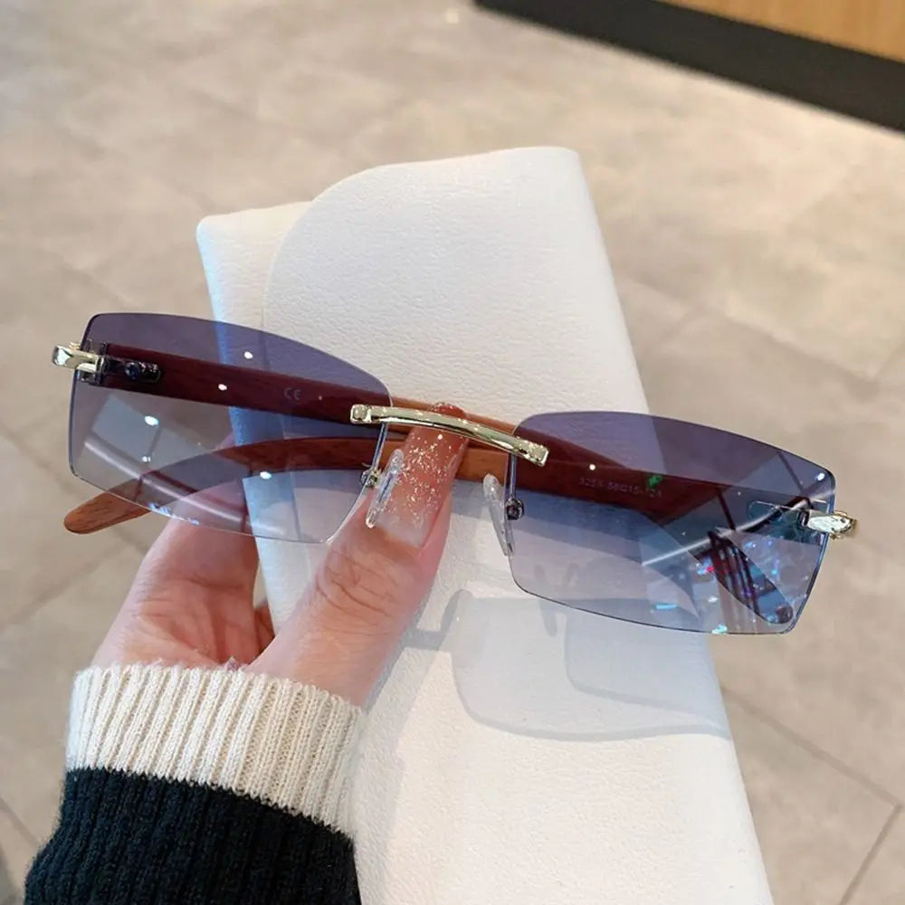UV400 Punk Sunglasses Fashion Gradient Frameless Eyewear Rectangle Sun Glasses for Women & Men