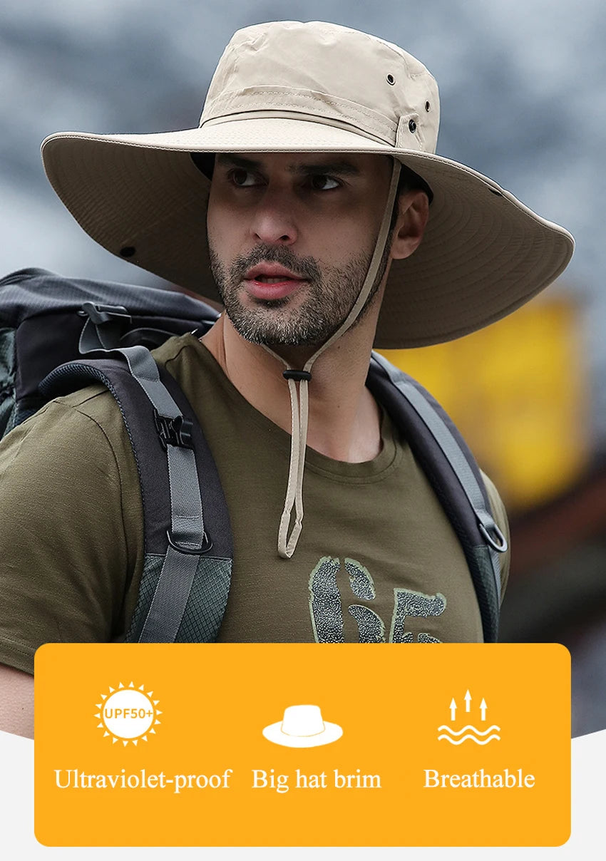Men's UPF 50+ Waterproof Wide-Brim Boonie Hat