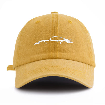 Retro Sports-Car Outline Washed-Cotton Dad Hat