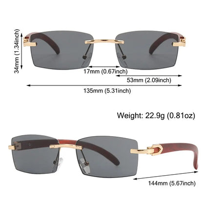 UV400 Punk Sunglasses Fashion Gradient Frameless Eyewear Rectangle Sun Glasses for Women & Men