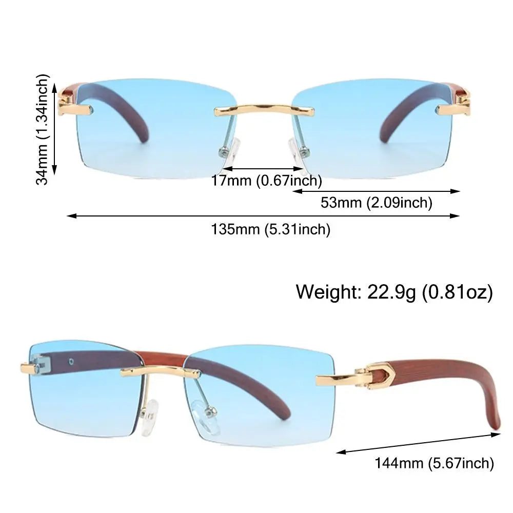 UV400 Punk Sunglasses Fashion Gradient Frameless Eyewear Rectangle Sun Glasses for Women & Men