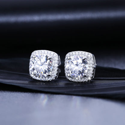 Classic Round Cut 1CT Test Passed Moissanite Diamond Earrings For Women Fine Jelwery Sterling Silver 925 Earring Engagement Gift