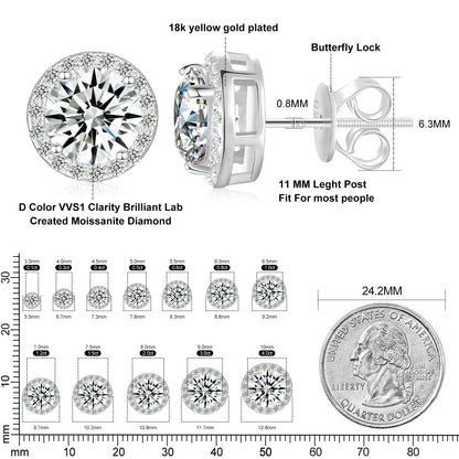 Classic Round Cut 1CT Test Passed Moissanite Diamond Earrings For Women Fine Jelwery Sterling Silver 925 Earring Engagement Gift
