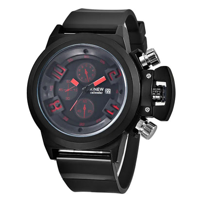 Men Genuine XINEW Brand Watches Students Boys Fashion Casual Rubber Band Simple Sports Date Quartz Watch Black Reloj Hombre 2024