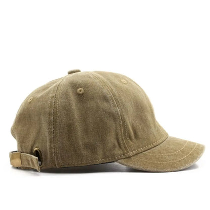 Vintage Washed-Cotton Short-Brim Dad Hat