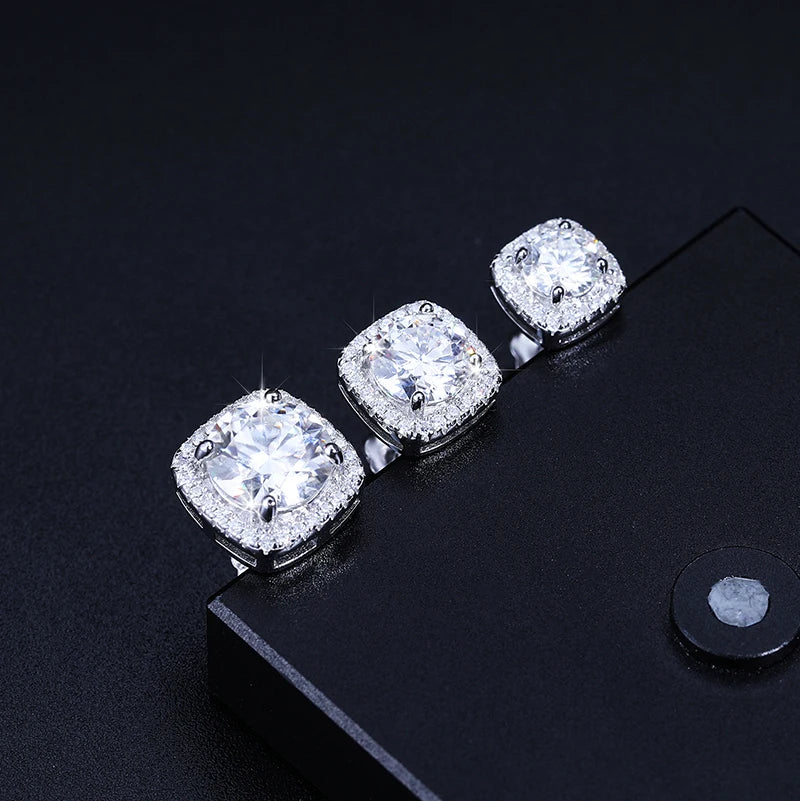Classic Round Cut 1CT Test Passed Moissanite Diamond Earrings For Women Fine Jelwery Sterling Silver 925 Earring Engagement Gift