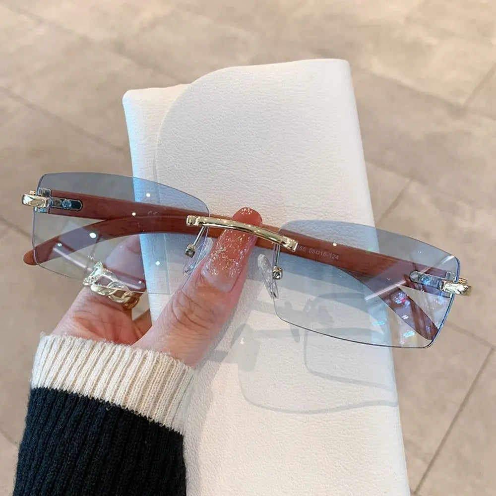 UV400 Punk Sunglasses Fashion Gradient Frameless Eyewear Rectangle Sun Glasses for Women & Men