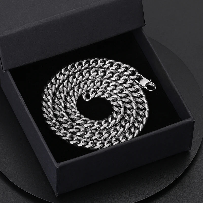 Classic Edge Stainless Steel Cuban Link Chain