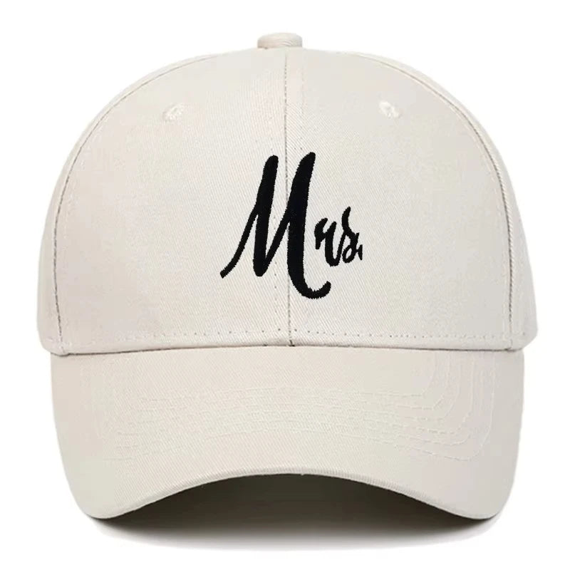 DAD & MOM Embroidered Washed-Cotton Cap Set — 2 Pieces