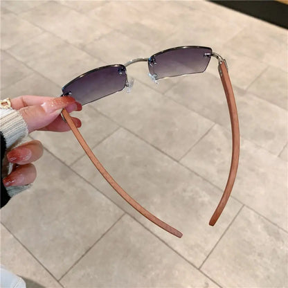 UV400 Punk Sunglasses Fashion Gradient Frameless Eyewear Rectangle Sun Glasses for Women & Men