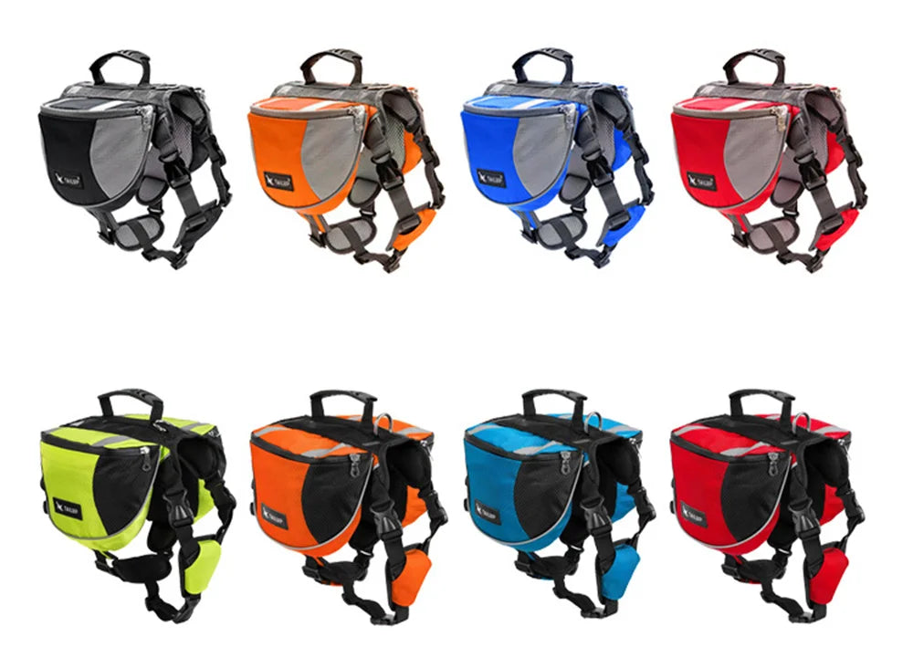 Outdoor Travel Big Dog Self Knapsack Bags Reflective Pet Snack Bag Harness for Medium Large Dogs Husky Bulldog mascotas Supplies