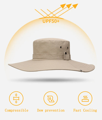 Men's UPF 50+ Waterproof Wide-Brim Boonie Hat