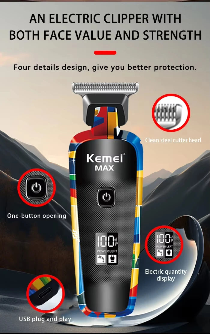 Kemei Graffiti Grooming Collection — Clippers, Trimmers & Shavers