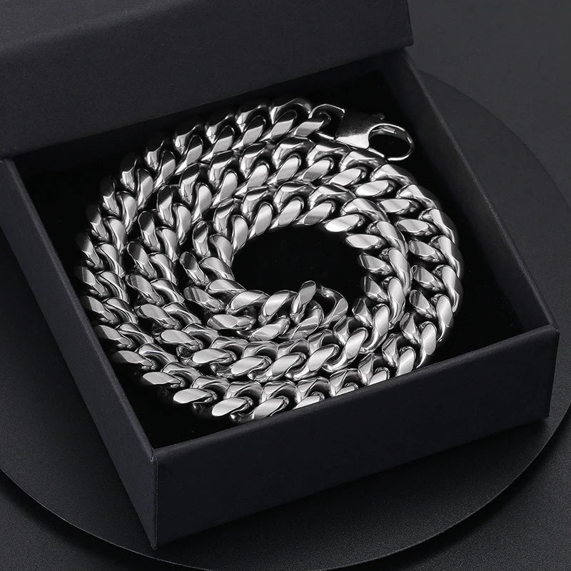 Classic Edge Stainless Steel Cuban Link Chain