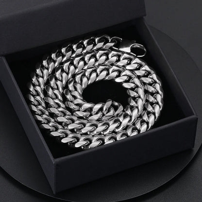 Classic Edge Stainless Steel Cuban Link Chain
